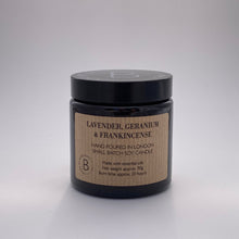 Load image into Gallery viewer, Lavender, Geranium &amp; Frankincense Soy Candle
